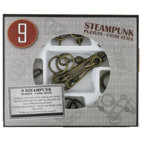 Набор из 9 металлических головоломок Steampunk Puzzles (серая коробка)